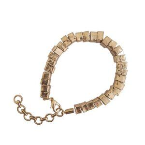 Gold Toned Segmented Square Beads Bracelet